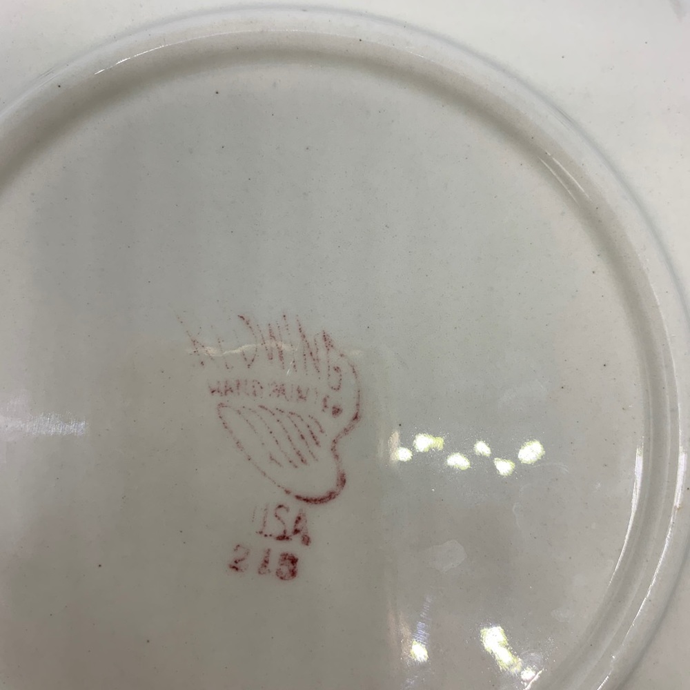 Capistrano Bread Plate-Redwing swallow pattern - Picture 3 of 3